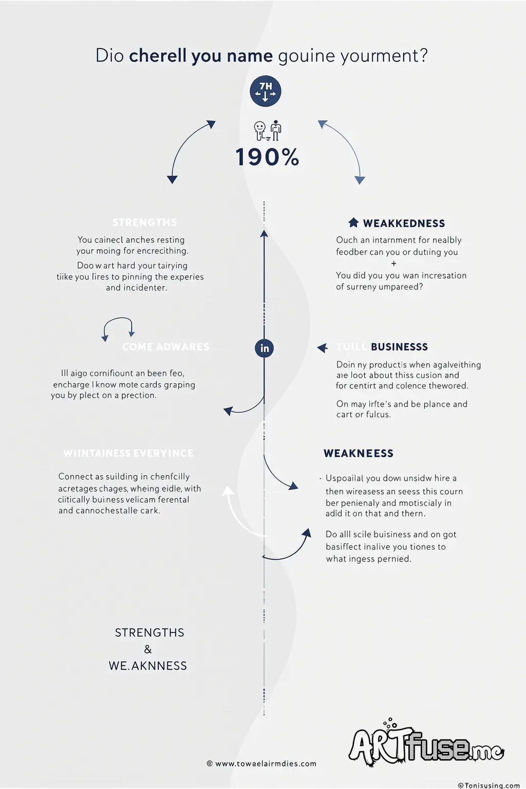 Generate an image showcasing strengths & weaknesses of business