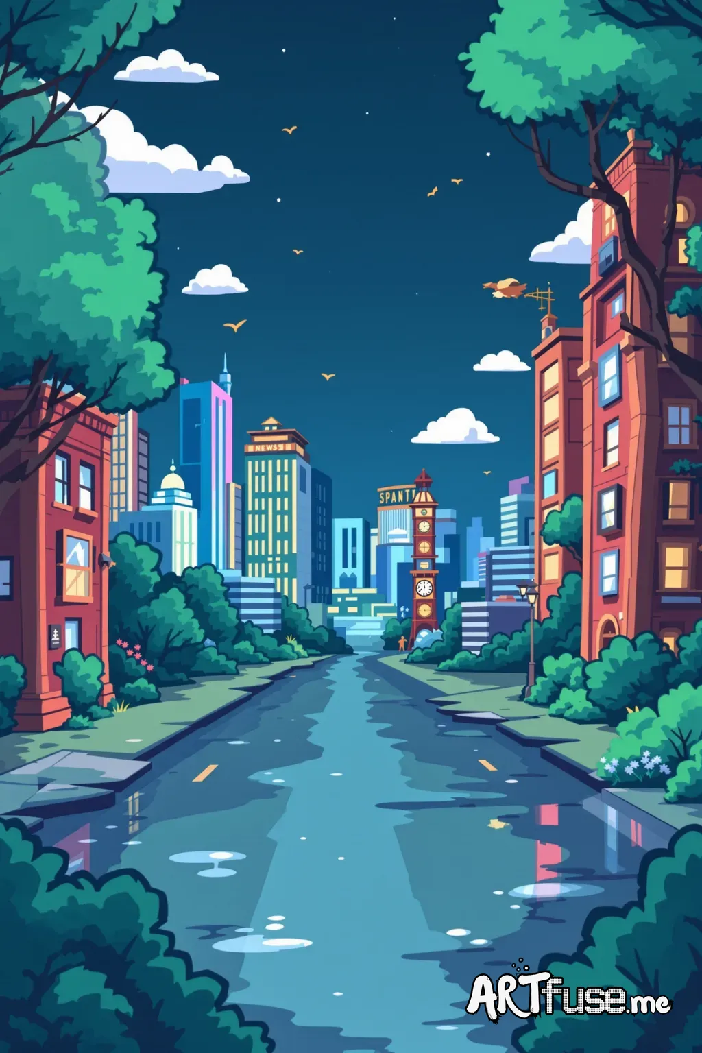 Make a cartoon banner image for a website. Showcasing the "news updates" section 