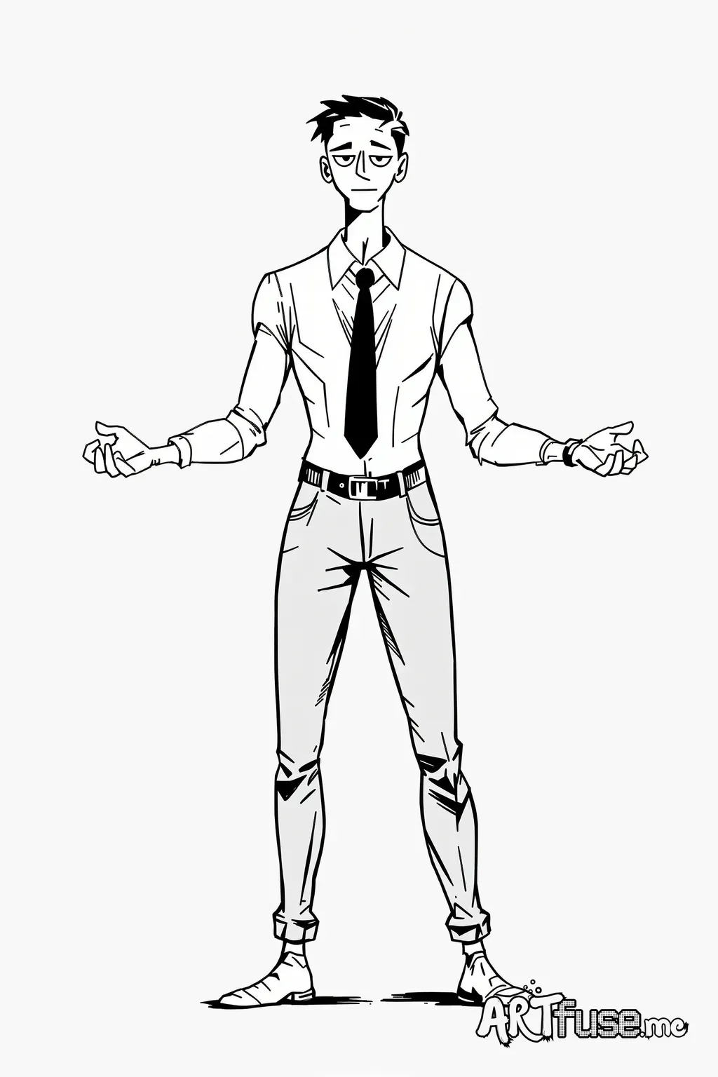 Make an illustration character showcasing weakness and strengths of a business. Use white, black and few #9f0076 colors.